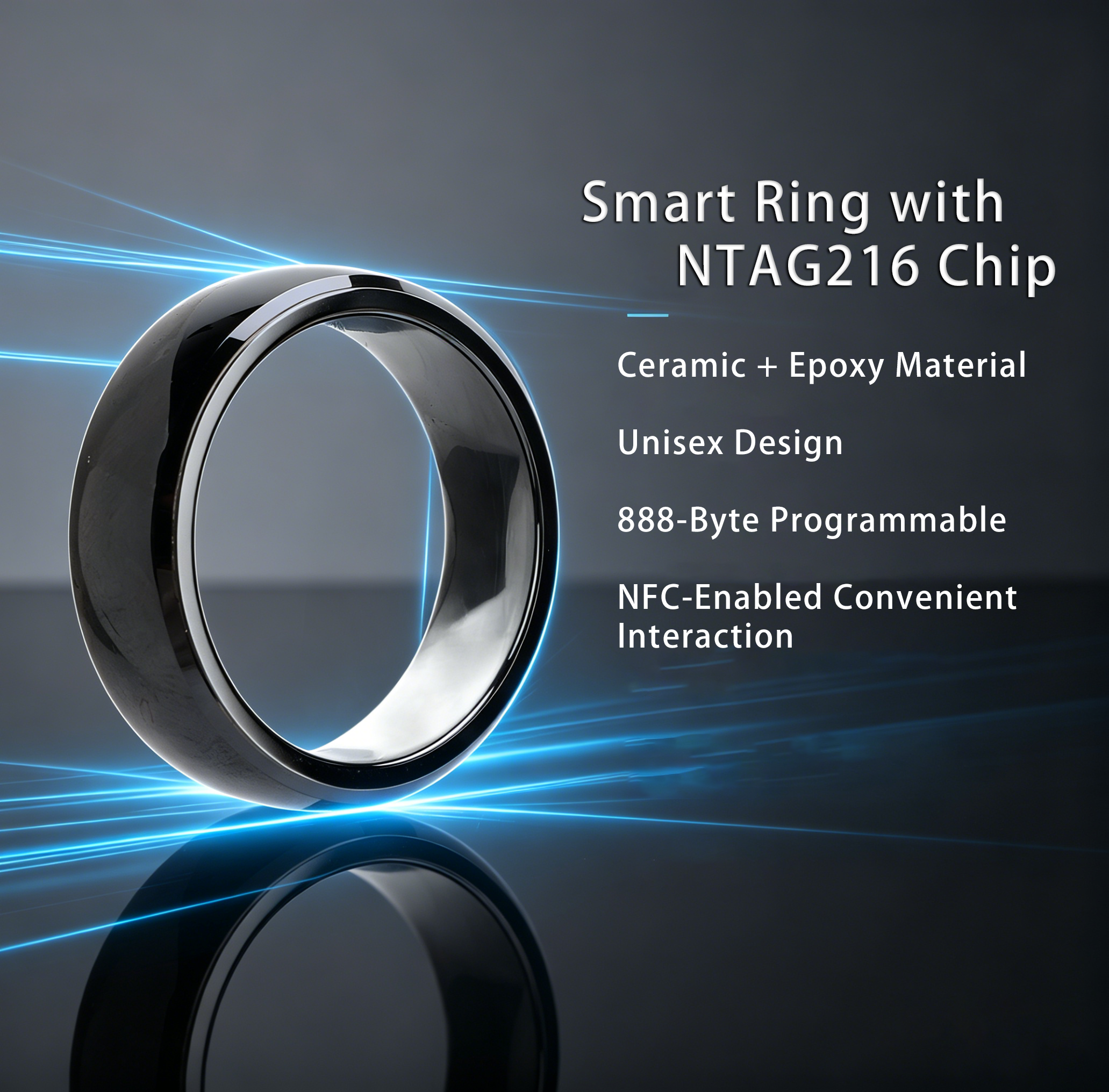 Smart Ring Nfc Pay - Ntag216 NFC Full Ceramic Smart Ring