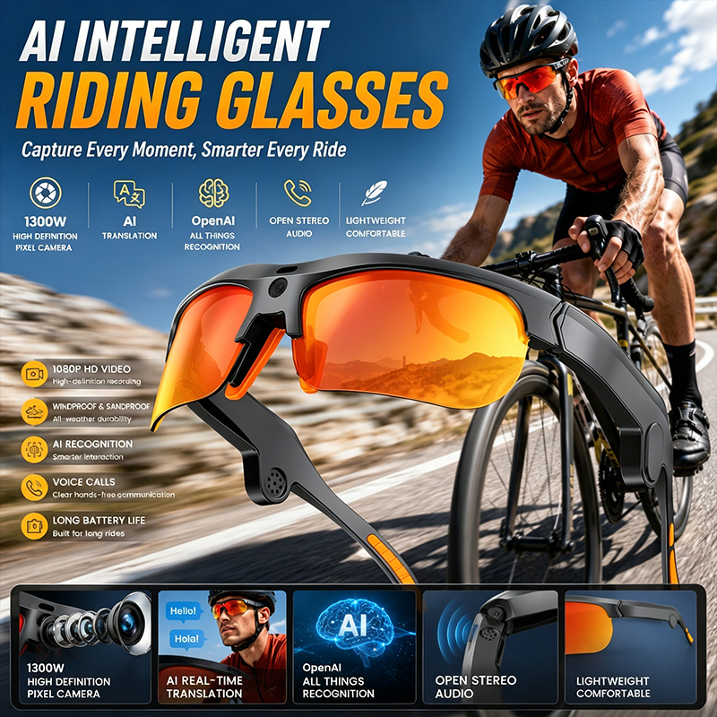 Smart Glasses Lens - Cycling Smart Glasses AI Translation Calls