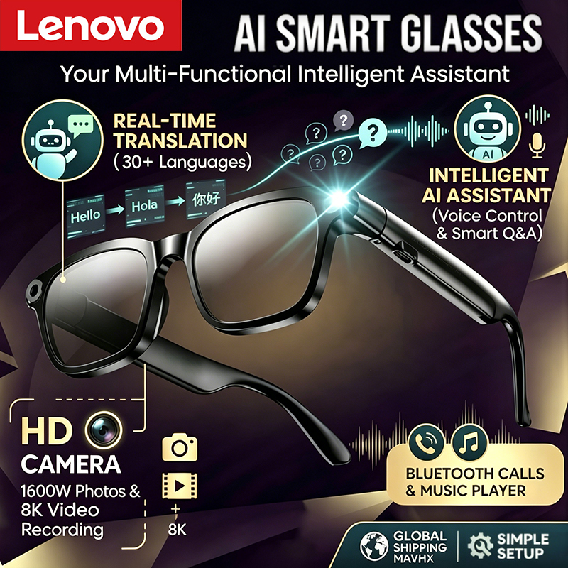 Smart Glasses Lens - Lenovo 1600MP Camera 8K HD Smart