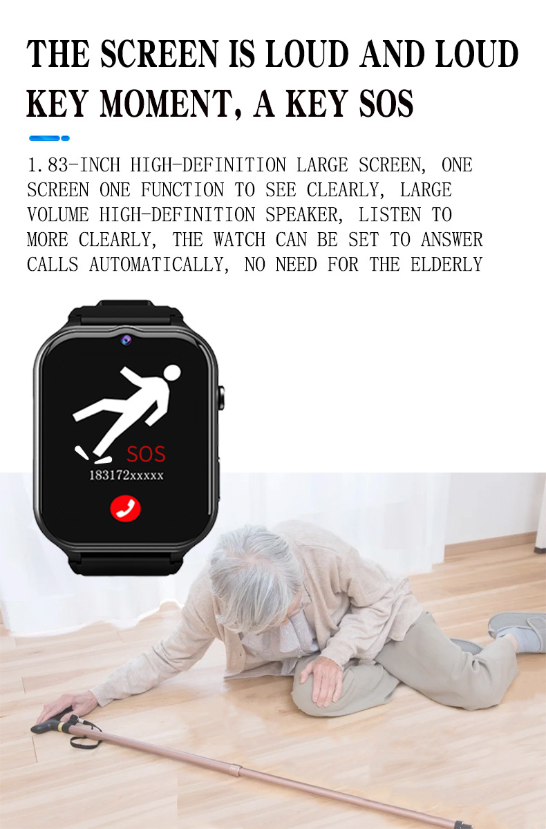 Elderly Smart Watch For Senior - Fall Detection Watch review and price