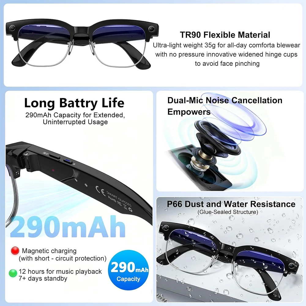 4K Smart AI Glasses 8MP Camera - Smart Glasses Lens review and price