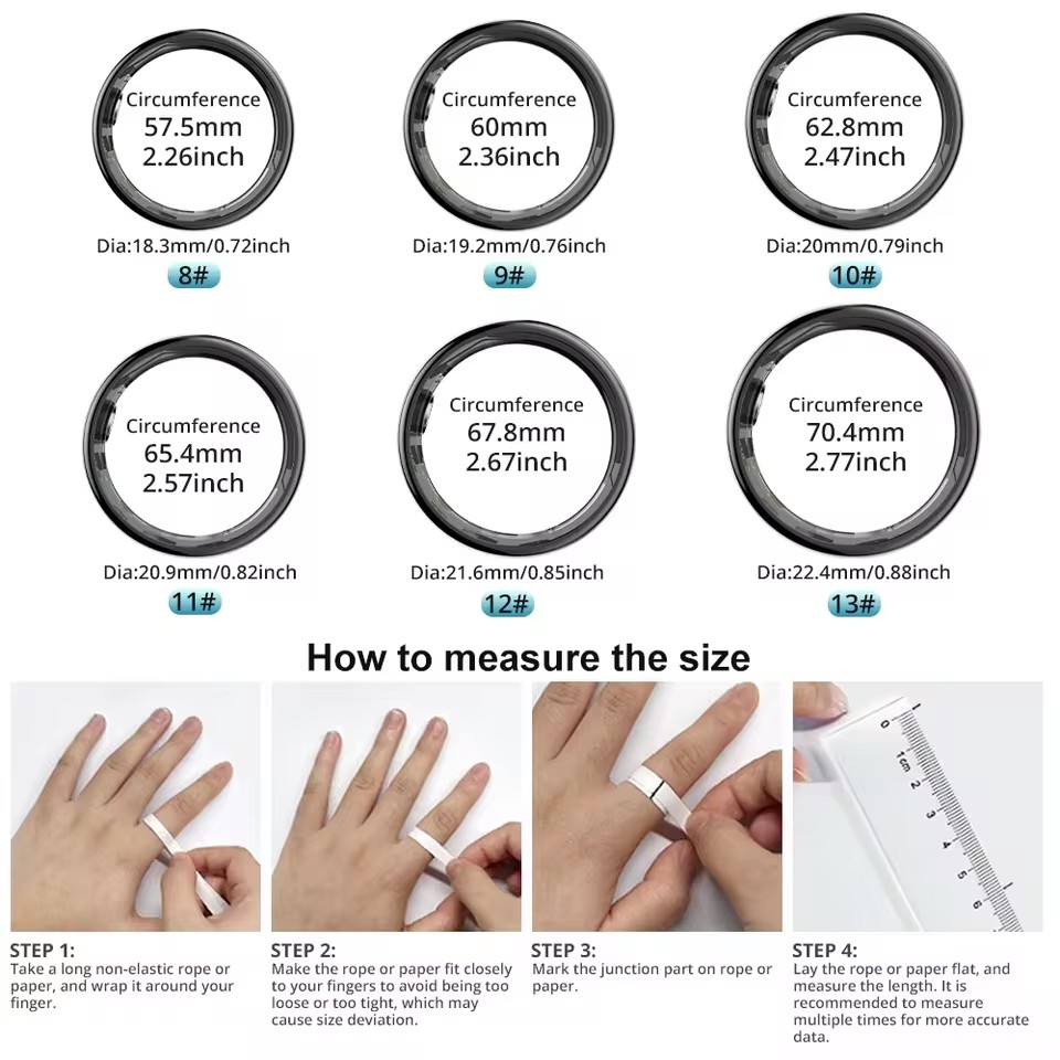 Smart Ring Men Women with Char - Temperature Ring Skin review and price