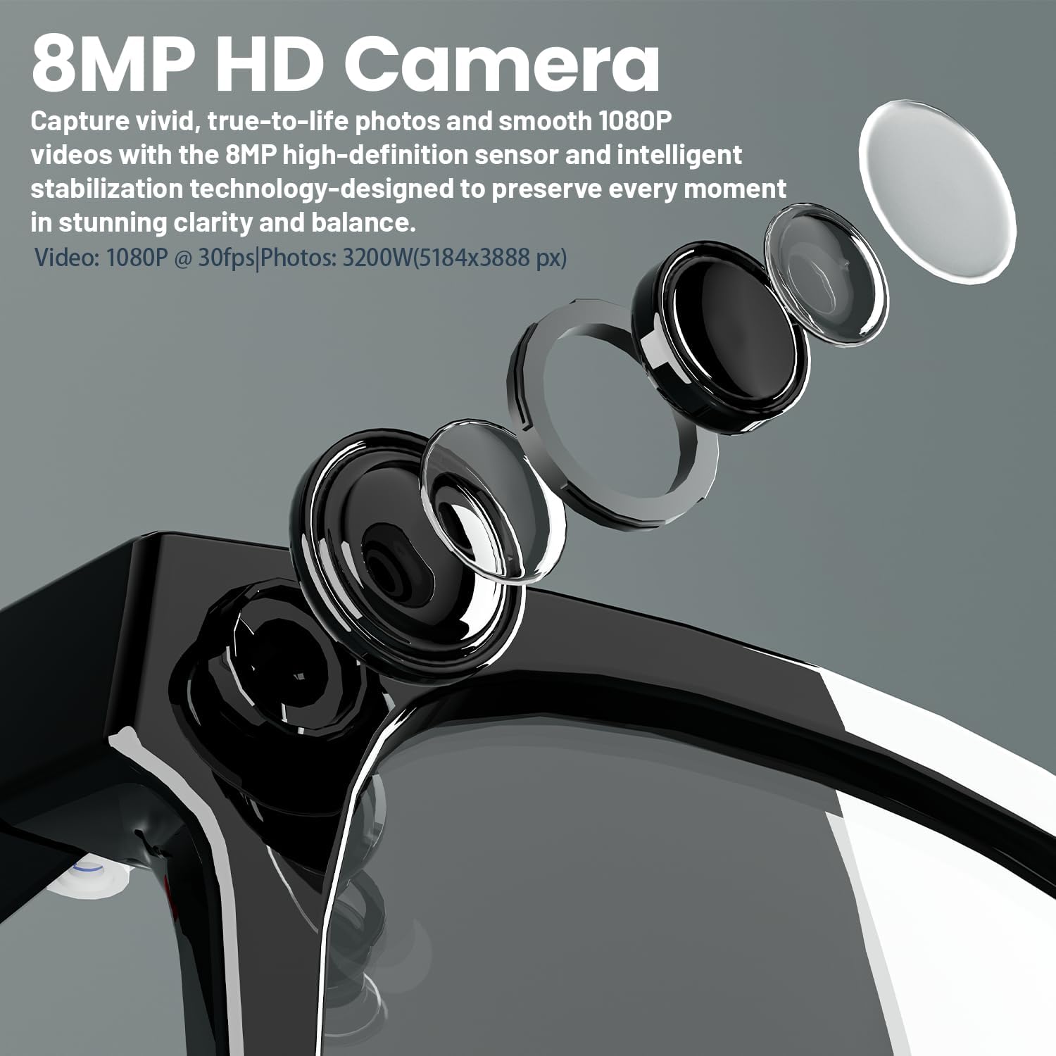 8MP AI Smart Glasses: 1080P Vi - Smart Glasses Lens review and price