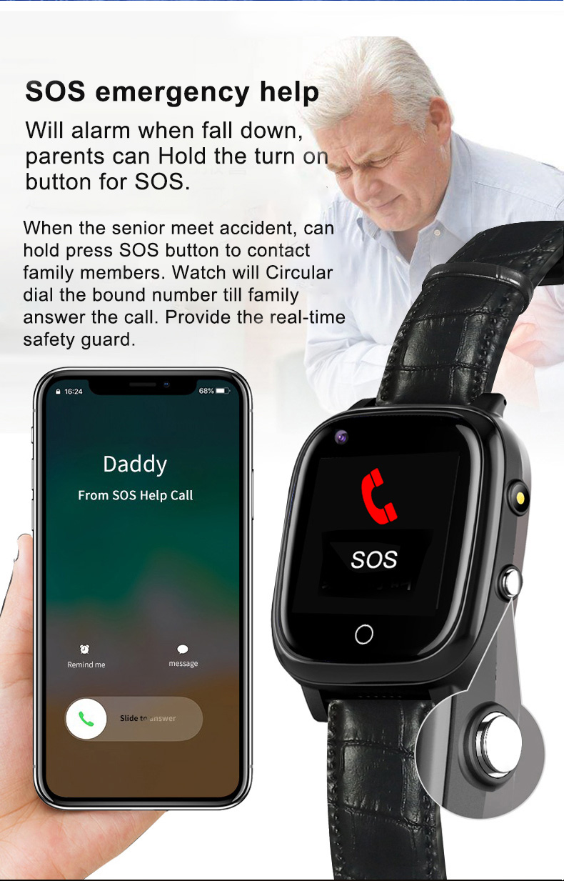 Elderly Smart Watch For Senior - Fall Detection Watch review and price