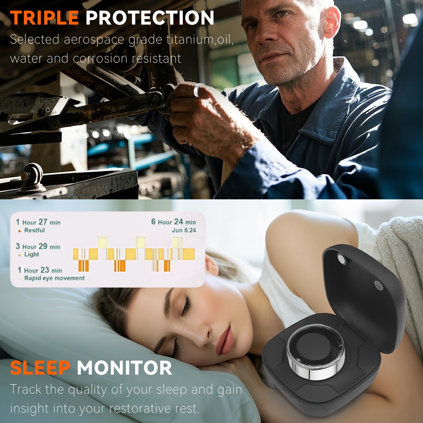Smart Ring Men Women with Char - Temperature Ring Skin review and price